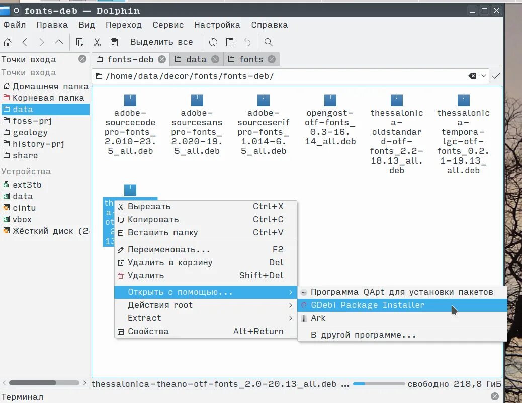 Deb (Формат файлов). Программное обеспечение для установки Deb пакетов. QAPT Linux. Gdebi.