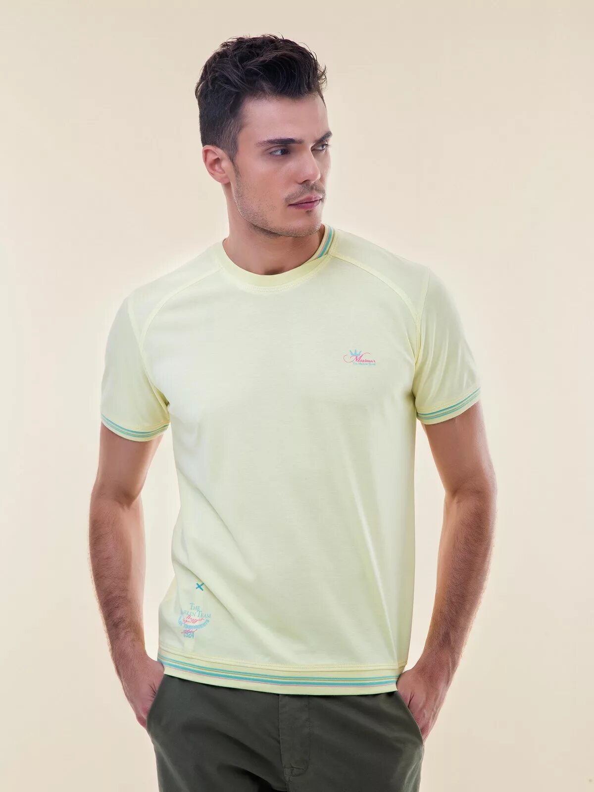 футболка с резинкой внизу мужские. манжета футболки. майка с манжетом. Masimar 16471. футболки с манжетами мужские.