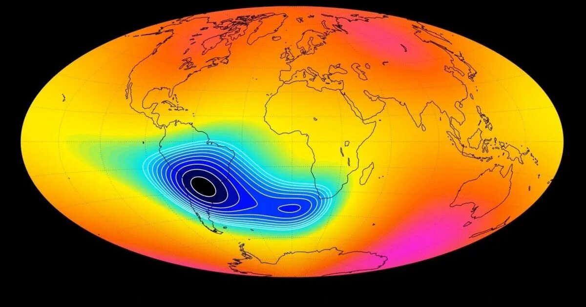 Южная аномалия. Южно атлантическая аномалия магнитного поля. Южно атлантическая магнитная аномалия. Южно атлантическая аномалия магнитного поля земли. Магнитные аномалии.