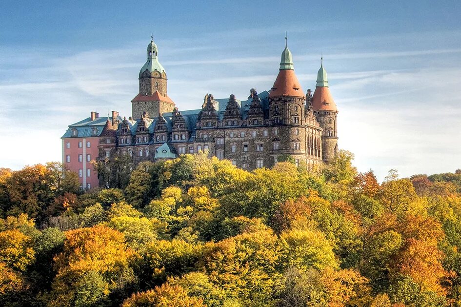 castle Książ is located north of the Polish city Wałbrzych in Lower Silesia and 