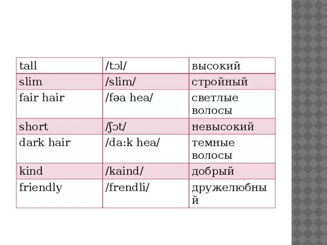 Hair перевод на русский произношение