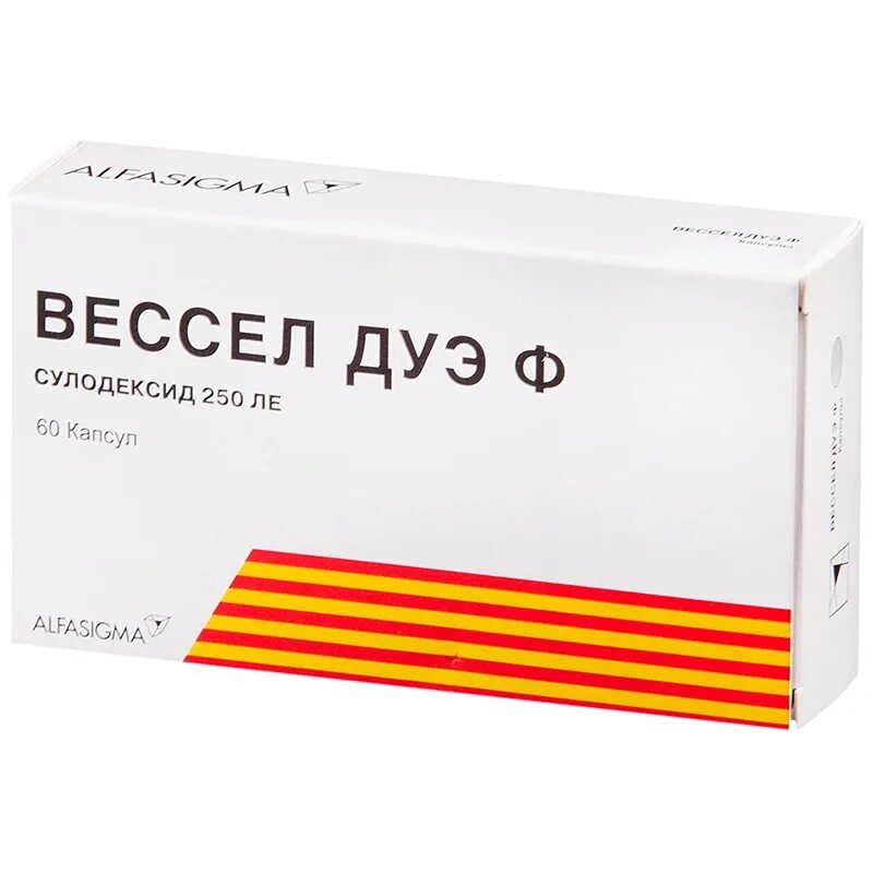 Весел лекарство. Вессел Дуэ ф капсулы 250ле №60. Вессел Дуэ ф капсулы 250 Ле 60 штук. Sulodexide 250 капсулы. Вессел Дуэ капсулы 600 Ле.