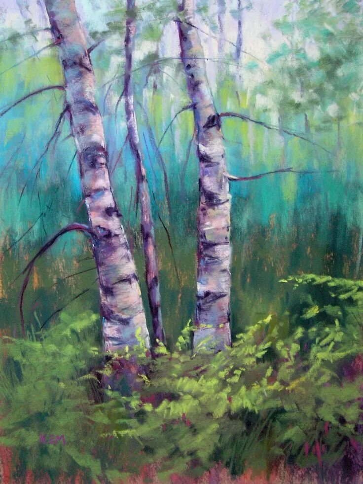 Береза гуашью. Пейзаж с березами. березы пастелью. пейзаж с березами гуашью.