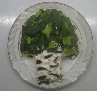 Салат белая береза с курицей и яблоком