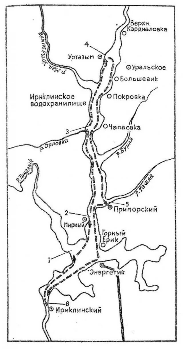 Русло реки урал на карте