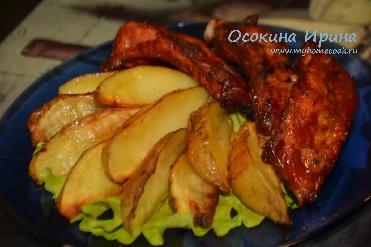 Картошка с копчеными ребрышками в казане. Картошка с копчеными ребрышками в казане