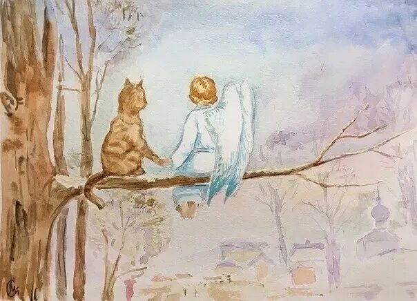 Сказка про ангела. Картина кот и ангел на днрнве. Кот и ангел самая добрая сказка. Кот и ангел сказка. Кот и ангел самая добрая сказка.