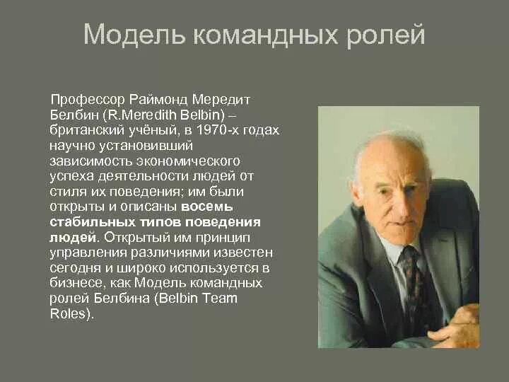 Белбин Рэймонд. Рэймонд Мередит Белбина. Рэймонд Мередит Белбин фото. Белбин ученый. Модель командных ролей м белбина