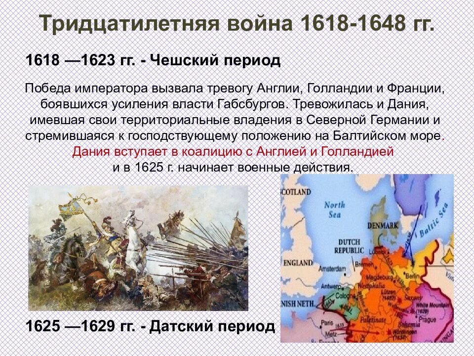 1618-1648. Периоды тридцатилетней войны 1618-1648.