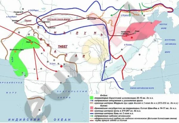 Контурные карты древнего китая 5 класс