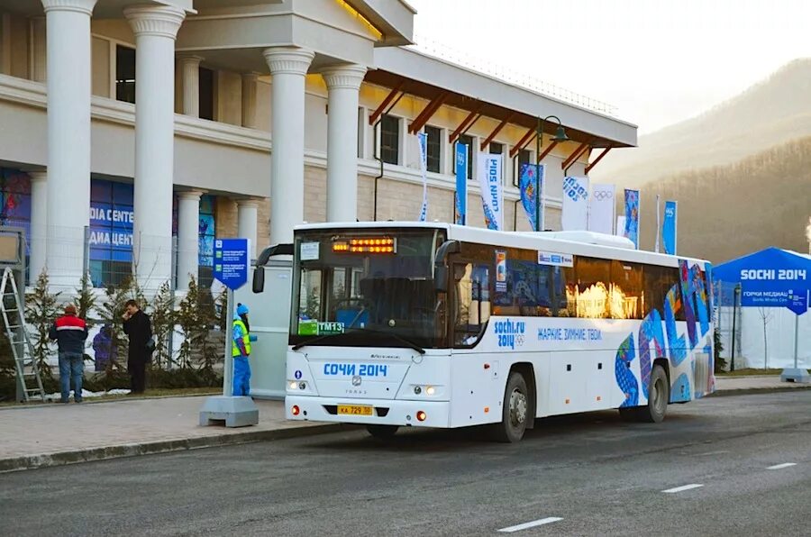 голаз олимпийский 2014. спортивный автобус. автобус лиаз сочи. олимпийский автобус. 30.