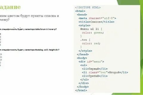 Приоритет селекторов css