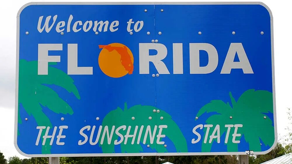 Welcome to Florida the Sunshine State. Welcome to Florida food is great открытка.