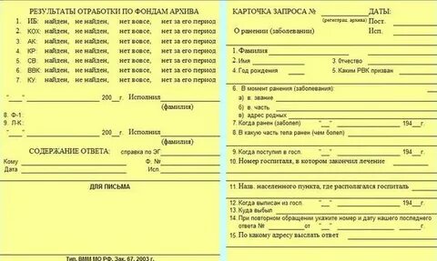 Архив анкет