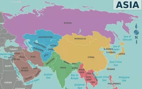 Какие моря азии