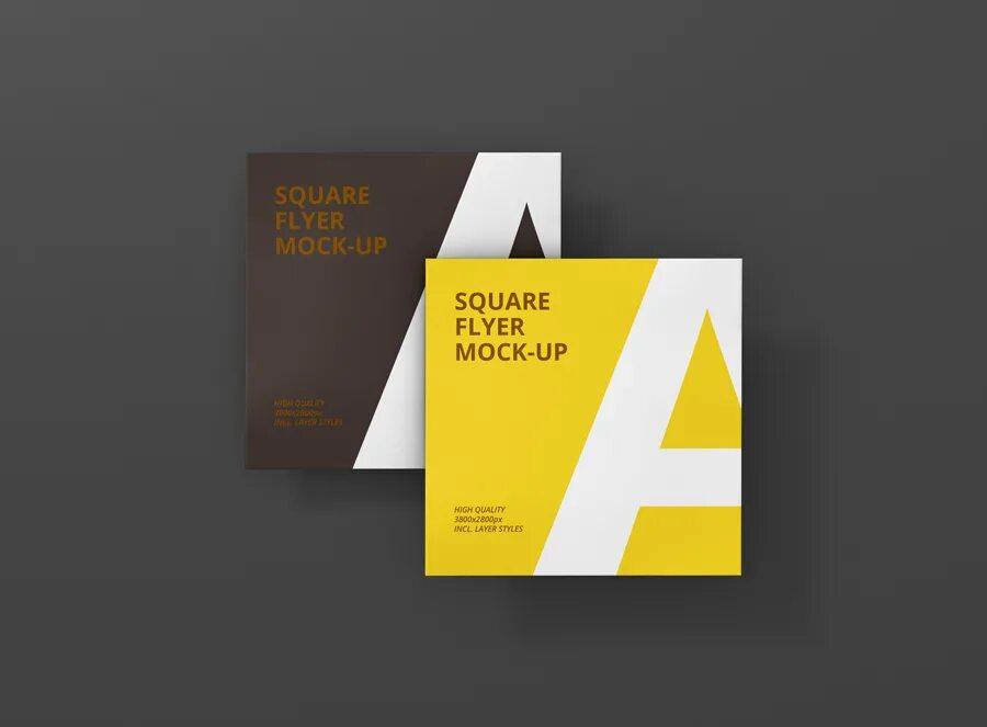 Флайр. Square Flyer Mockup. Мокап квадрат. Квадратные визитки.