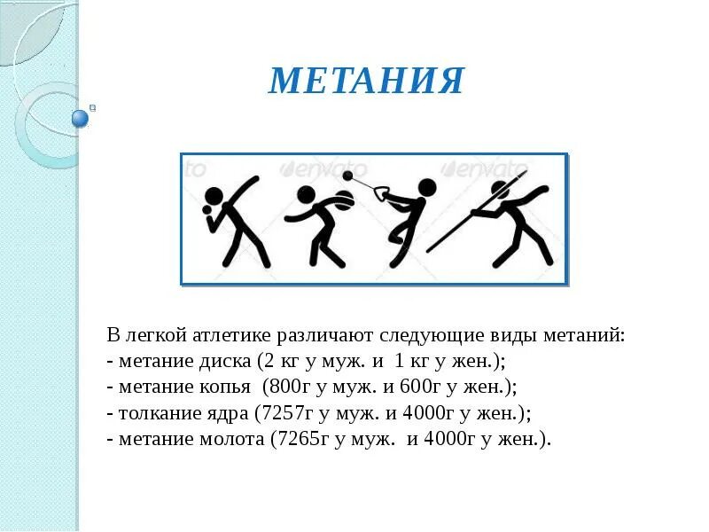 Какие виды метаний бывают в легкой атлетике. Виды метания. Виды легкоатлетических метаний. Метания в легкой атлетике кратко. Метательные виды легкой атлетики.