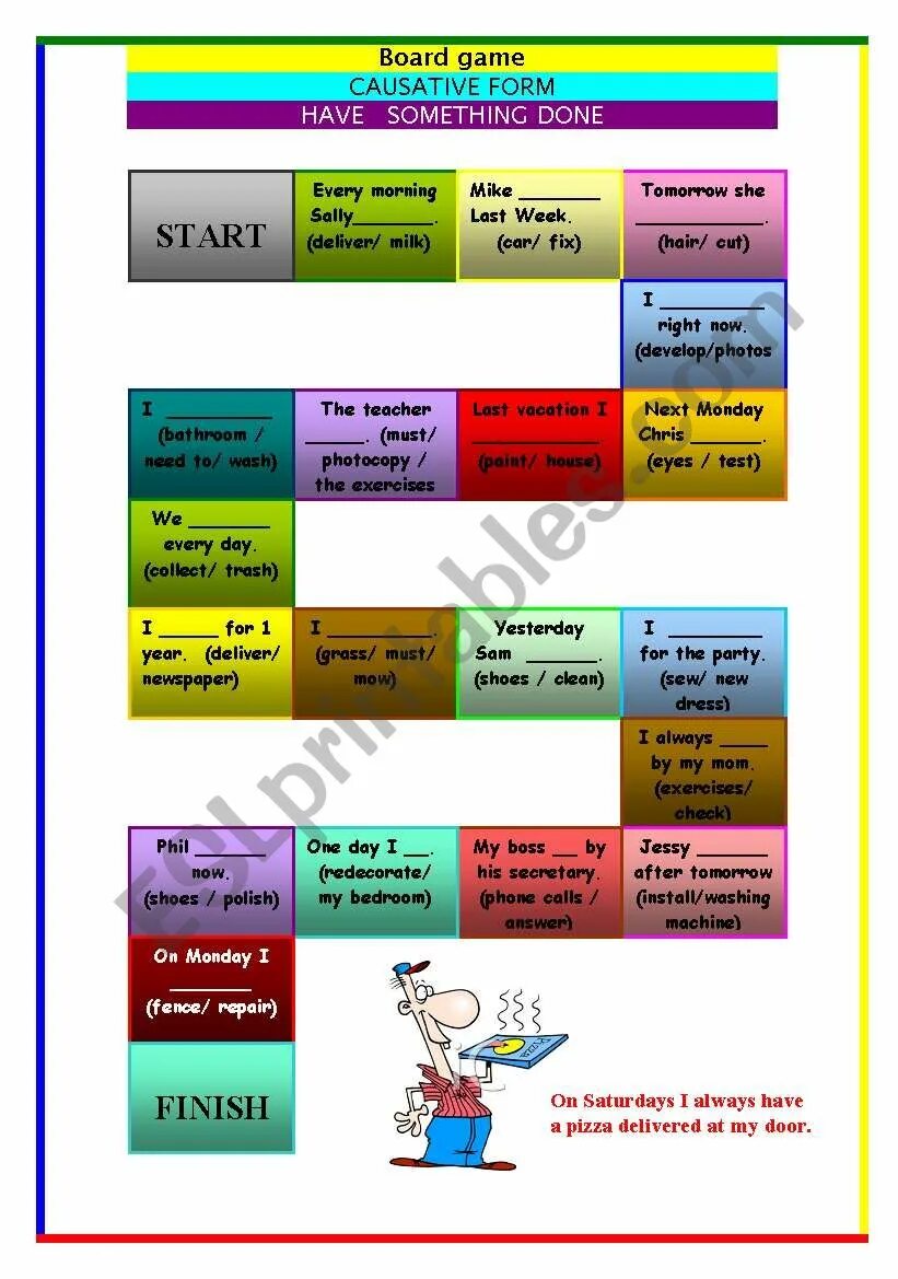 Structure have something done. Causative form board game. causative have board game. have something done board game. каузативная форма в английском языке.