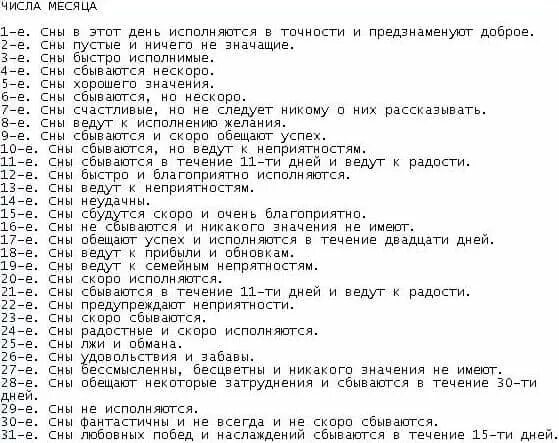 На сколько сбываются. Сны по дням недели и числам месяца. Что означают сны по дням недели. Сонник по дням и числам. Сонник числа месяца.