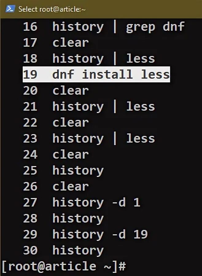 Bash история команд