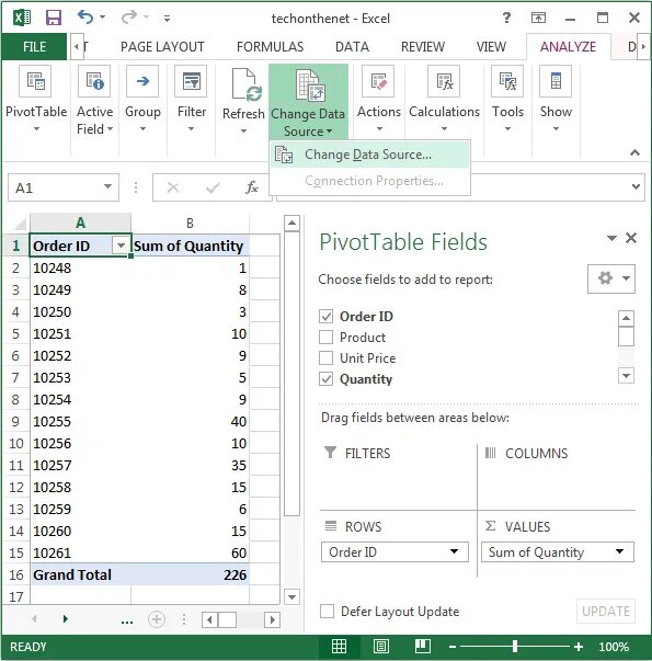 Order properties order. Change data source Pivot. Pivot Table analyze нет в меню. How to change data source in Pivot Table excel. Excel change source.