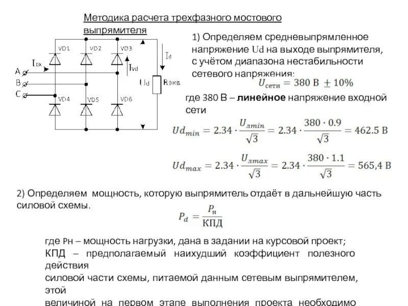 Изменение выходного напряжения