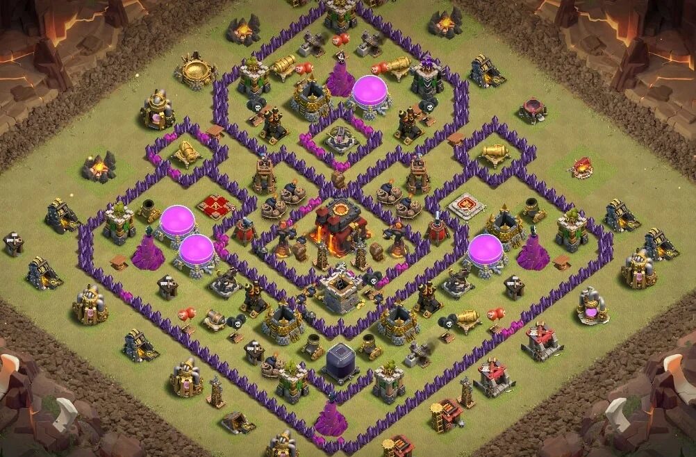 Clash of clans база 10. База для 10 ратуши. База 10 ТХ. 10 Ратуша клэш оф кланс. Th10 Base Hybrid.