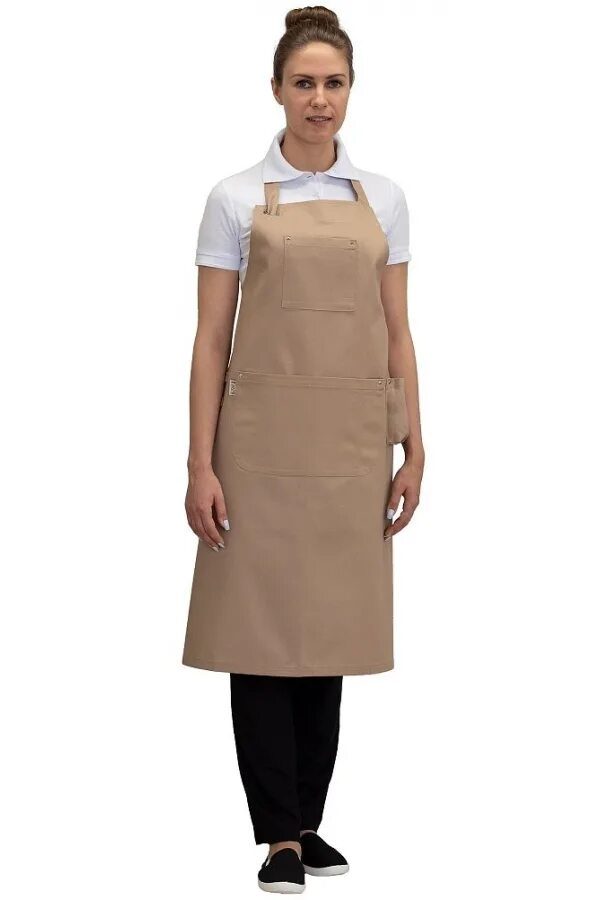 фартуки. бежевый фартук. бежевый передник. фартук однотонный. официант в бежевом фартуке.