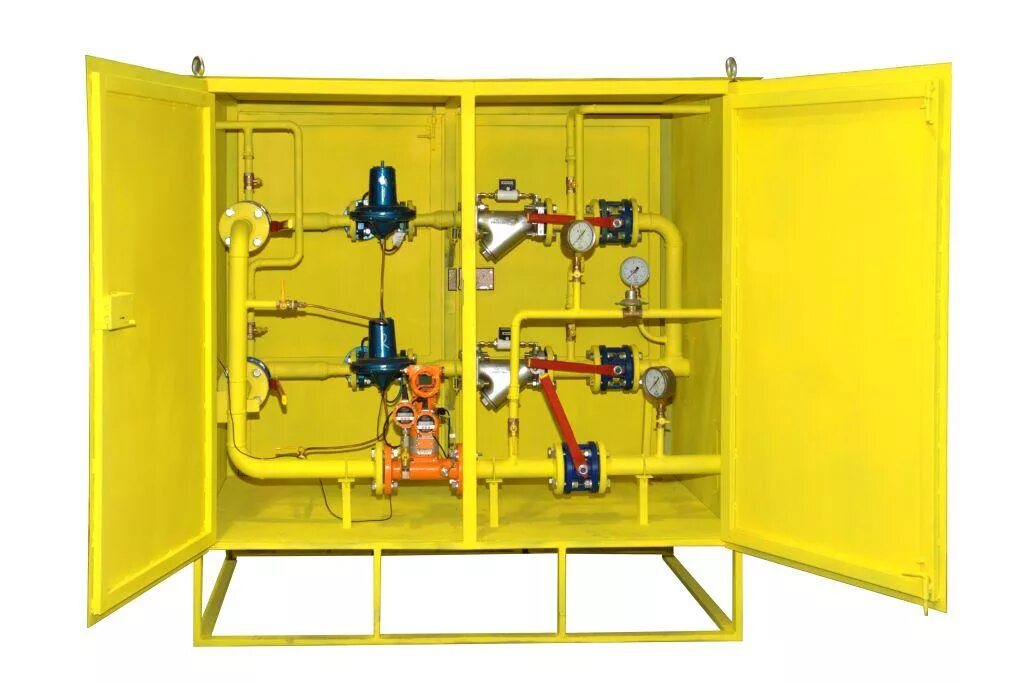 Блок редуцирования газа. Шкафной пункт учета расхода газа. шкаф редуцирования газа. блок редуцирования газа с узлом учёта га.