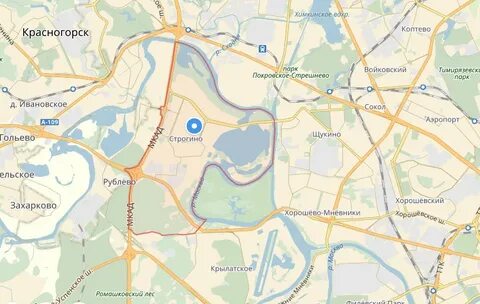 Москва строгино расстояние