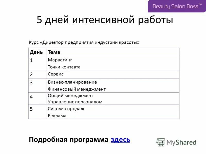 Поподробнее про программу. Поподробнее про программу
