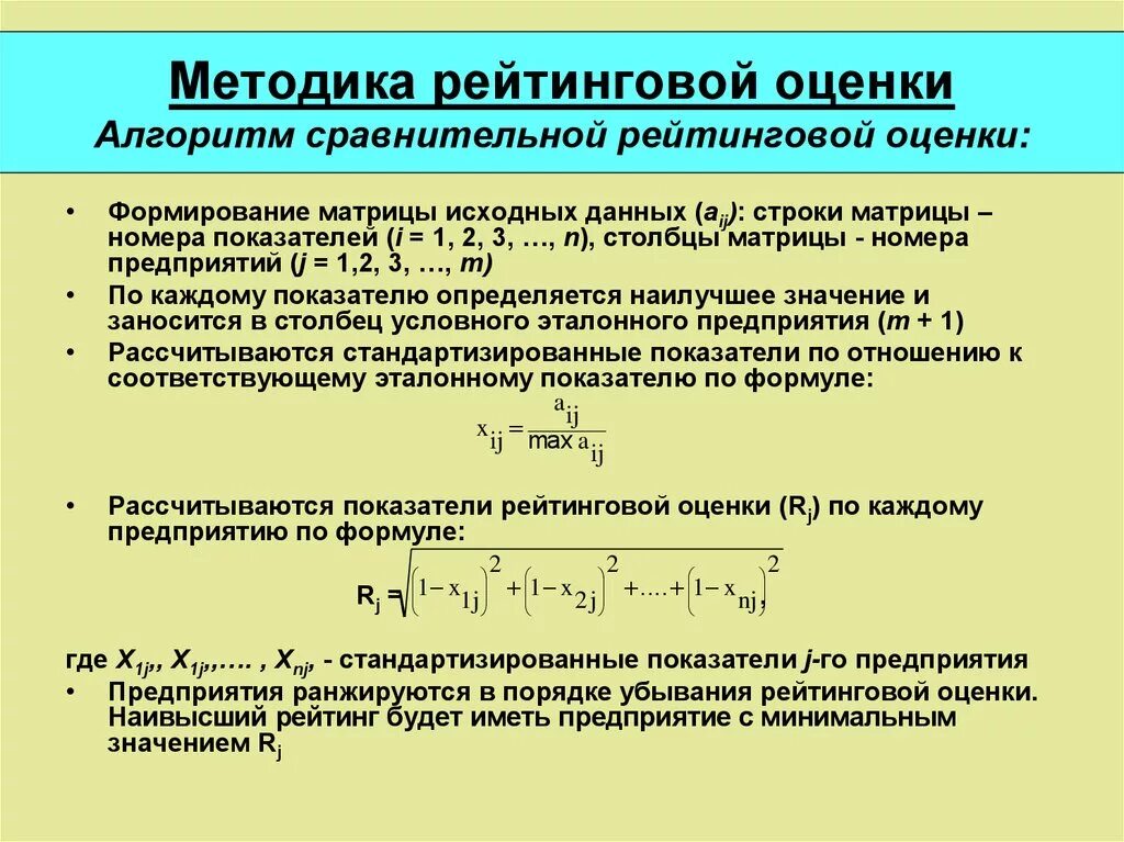 Метод рейтинговых оценок. Методика рейтинговой оценки предприятий. Рейтинговая оценка формула. Метод рейтинговой оценки показатели. Интегральные экономические показатели