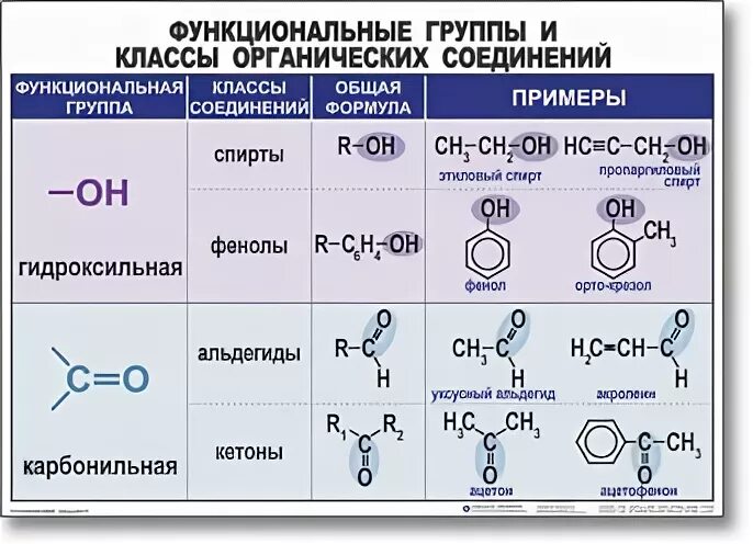 Функциональная группа органических спиртов