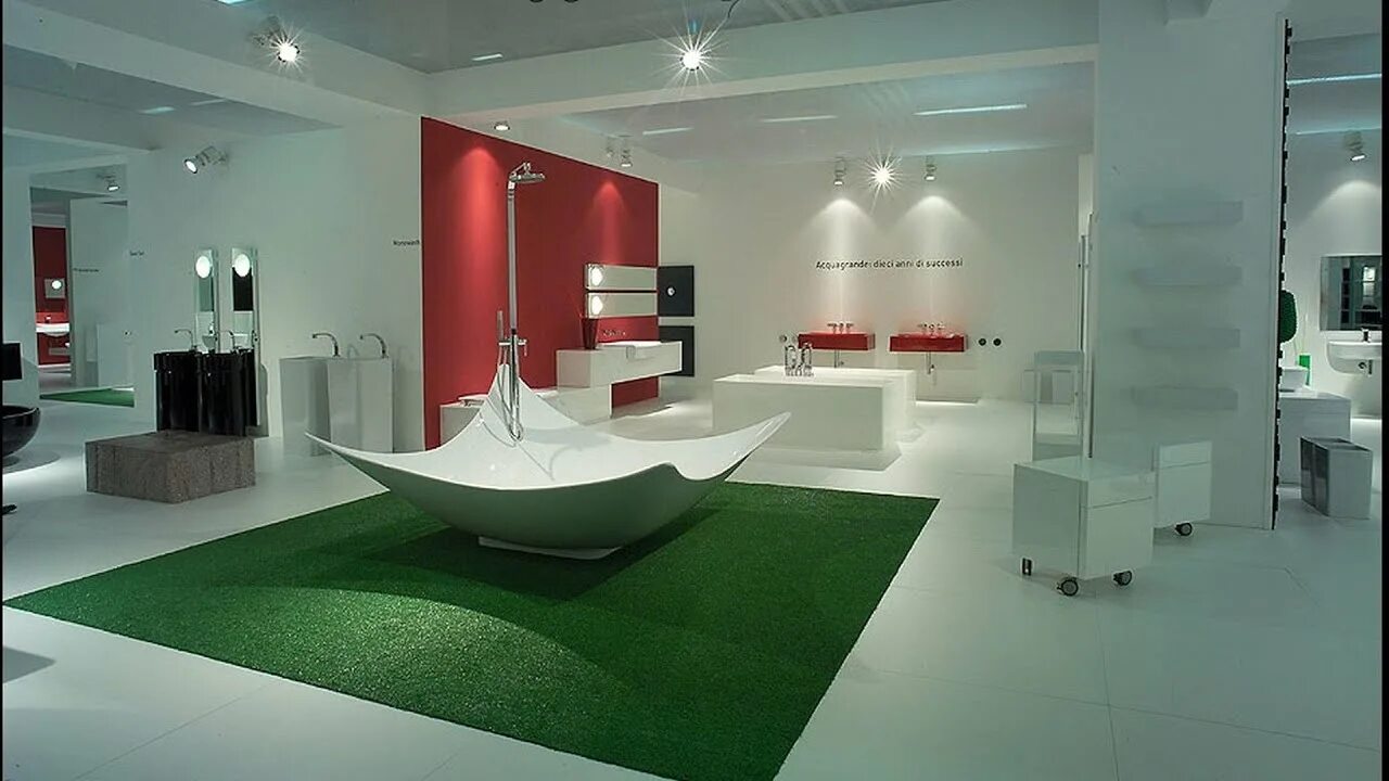 Сантехника в интерьере. Необычная ванная. Экспозиции ванных комнат. Дизайнерская сантехника. Ванные комнаты магазин москва