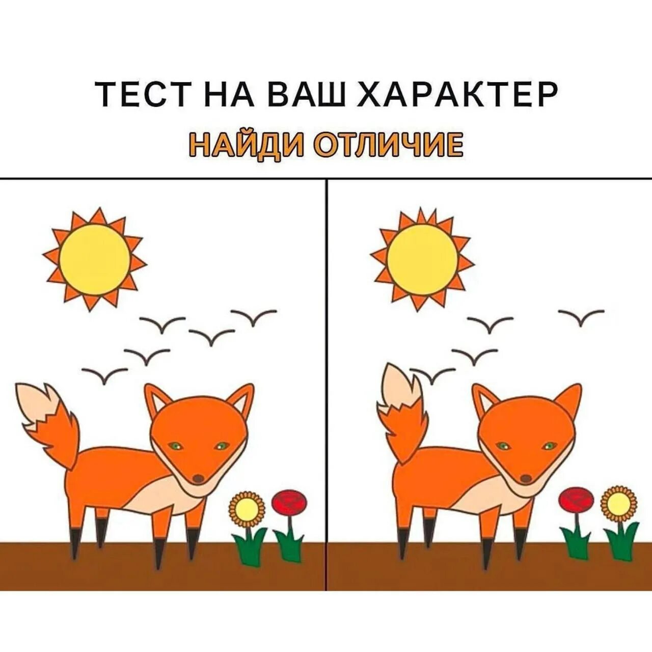 Тест лис. Найди отличия лиса. найди отличия у лисы. психологический тест с лисой. тест на различие.