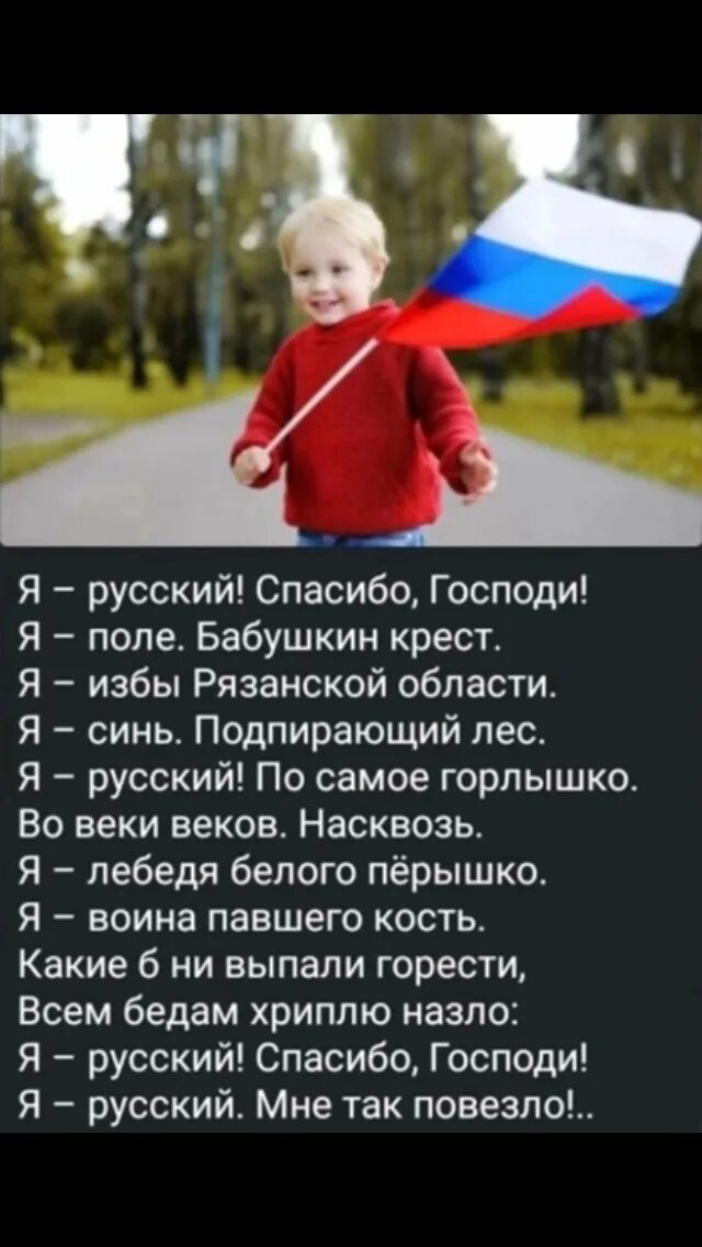 Стихотворение я русский спасибо