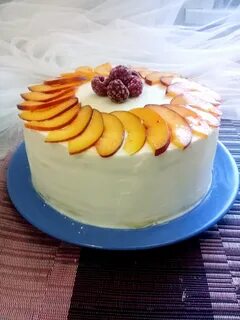 Торт чиз с персиками