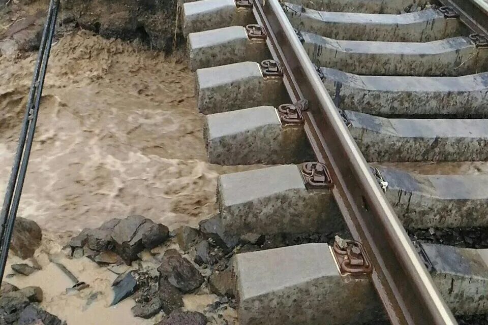 Что такое размыв насыпи сдо ржд. Размыв ЖД полотна. Размыва ЖД насыпи. Просадка насыпи. Размыв железнодорожного пути.