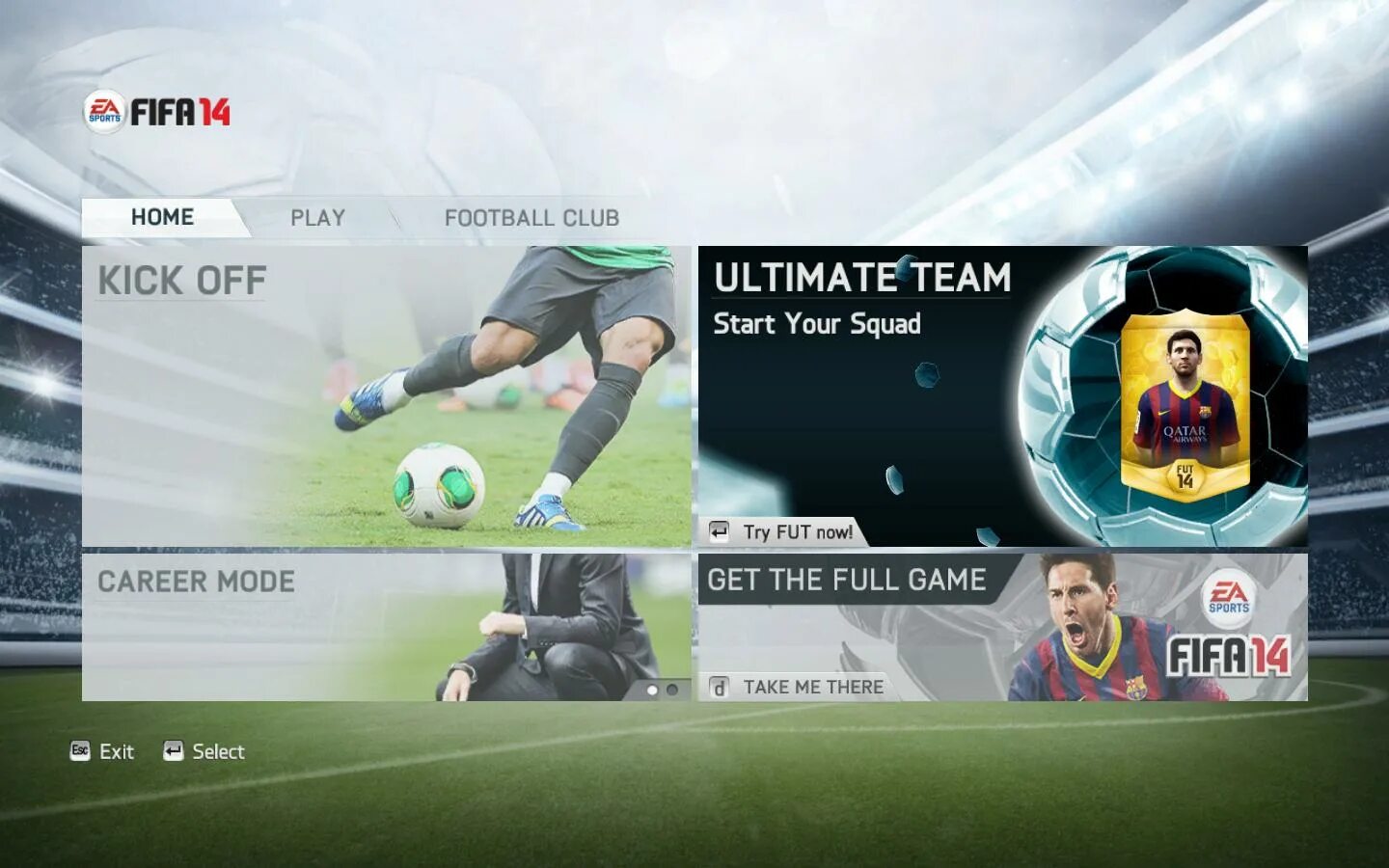 ФИФА 14. FIFA 14 (2013) PC. FIFA 14 главное меню. Версии ФИФА 14 на ПК.