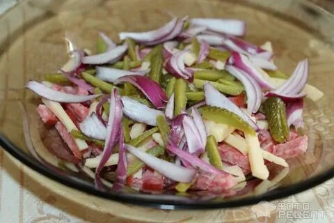 Салат огурец красный лук