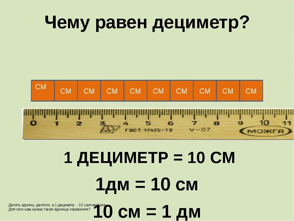 Дециметры в сантиметры. Дециметр 1 класс. 1 Дм в см. 1дм-1см. Тема урока дециметр 1 класс