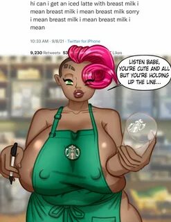 Starbucks breast milk hentai 🔥 Breast milk latte hentai ♥ Rule34 - If it e...