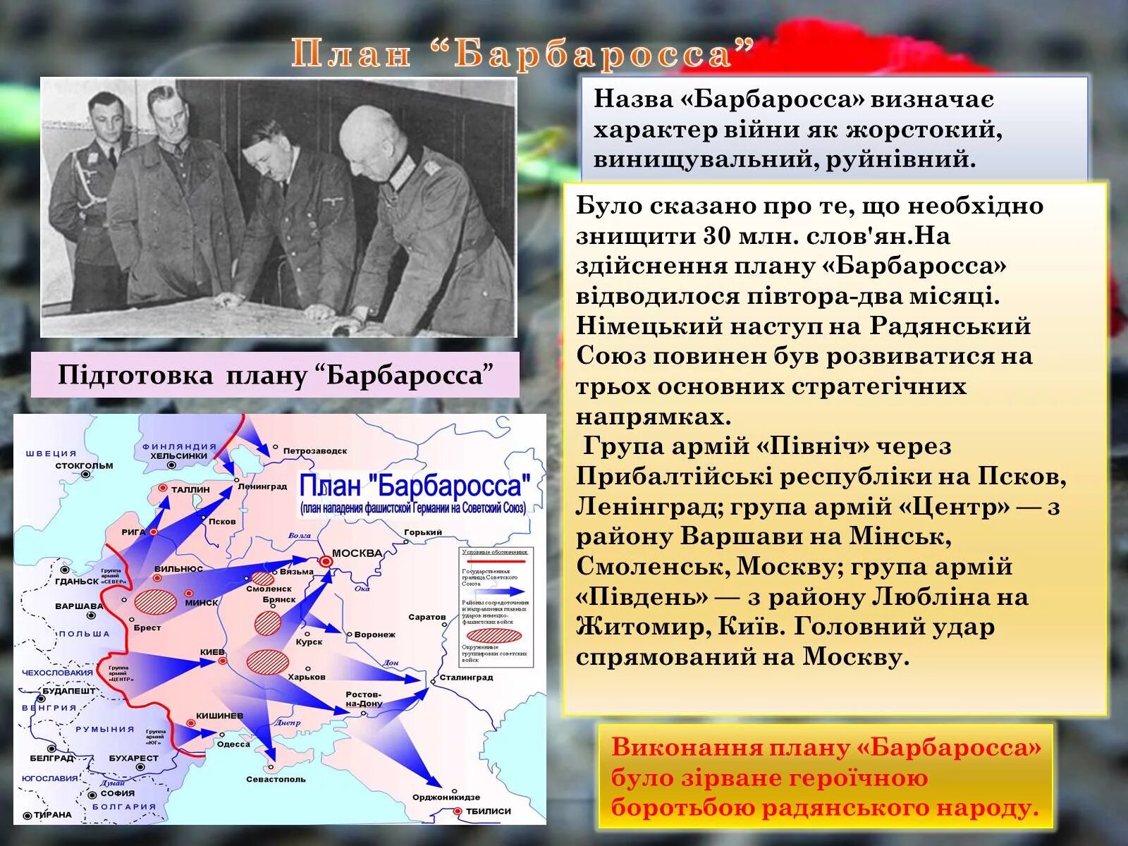 Операция «Барбаросса». 1941 План Барбаросса блицкриг. Основные положения плана Барбаросса. Цель операции барбаросса