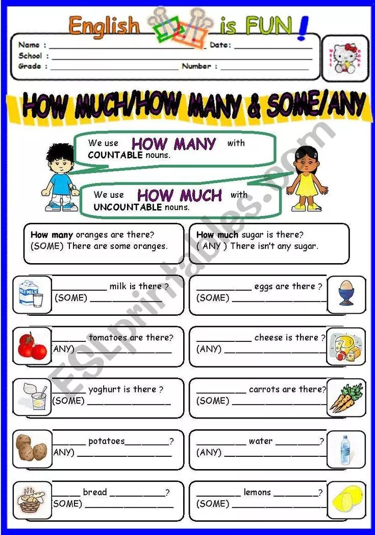 How is it in english. Some any how much how many. some any how much how many worksheets. some any упражнения. how much how many exercises.