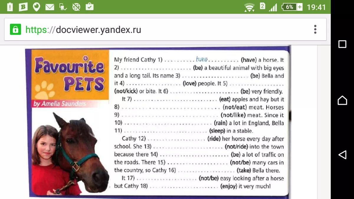 It has rained a lot. Английский язык present simple favourite Pets my friend Cathy has a Horse. Английский язык present simple favourite Pets my friend Cathy has a Horse гдз. Favourite Pets by Amelia Saunders ответы. My friend Cathy has a Horse ответы.