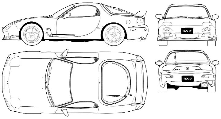 Mazda rx 7 чертеж Mazda rx 7 чертеж