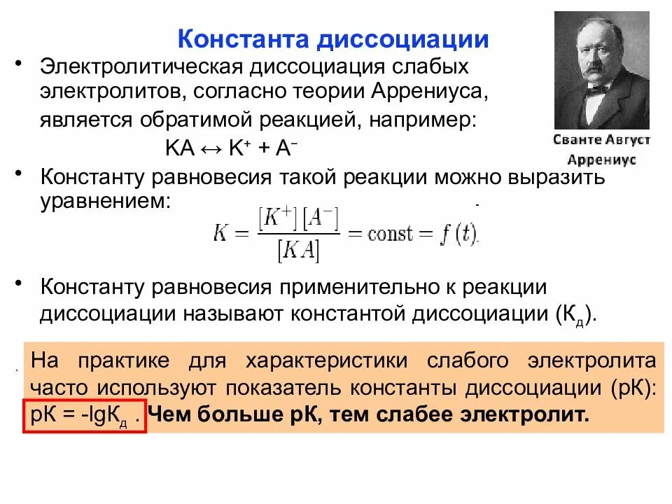 Положения теории диссоциации. Теория электролитической диссоциации Аррениуса. Основные положения теории электролитической диссоциации формулы. Теория электролитической диссоциации. Константа диссоциации.. Положения теории слабых электролитов Аррениуса степень диссоциации.