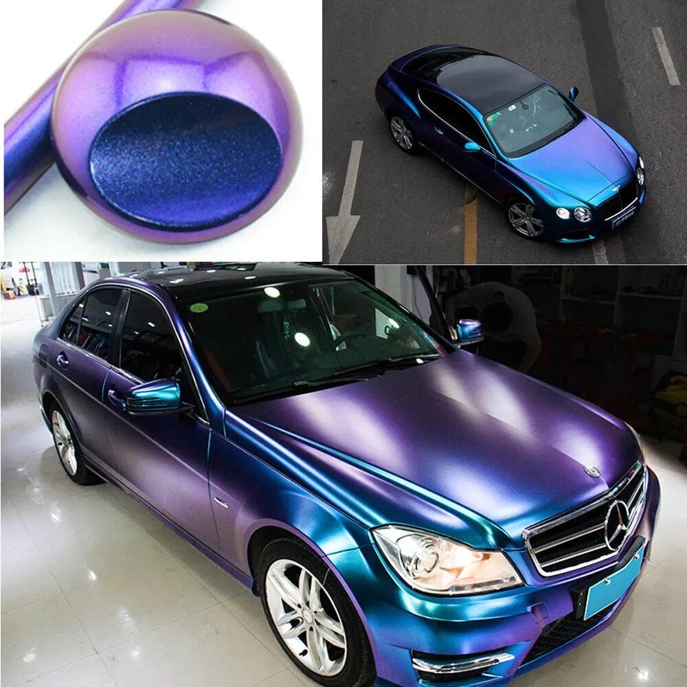 голографическая пленка лазерный хром. форд мустанг зеркальный. мерседес хамелеон матовый. серебристая машина. самый отражающий цвет.