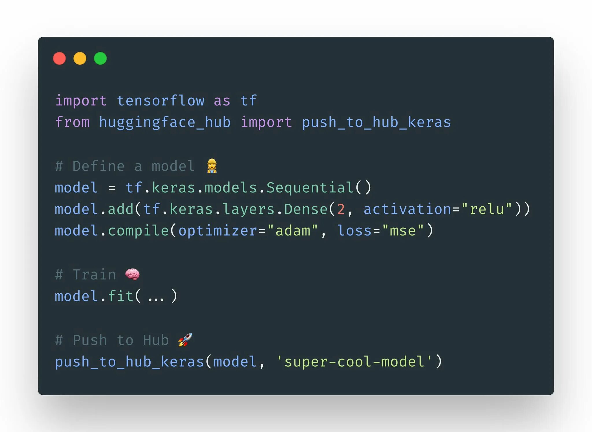 Keras model fit. Tensorflow пример кода. huggingface username. huggingface-cli login. python 3.4 tensorflow keras.