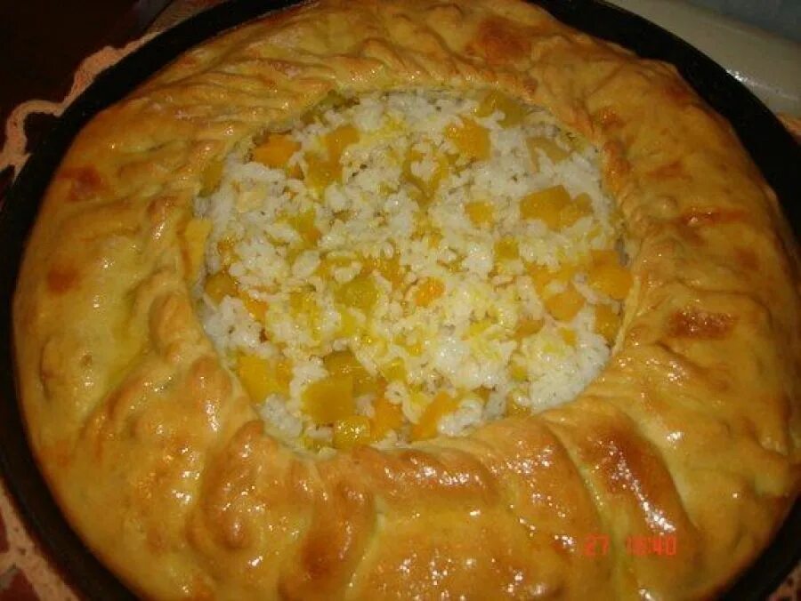 Тыквенный пирог с рисом